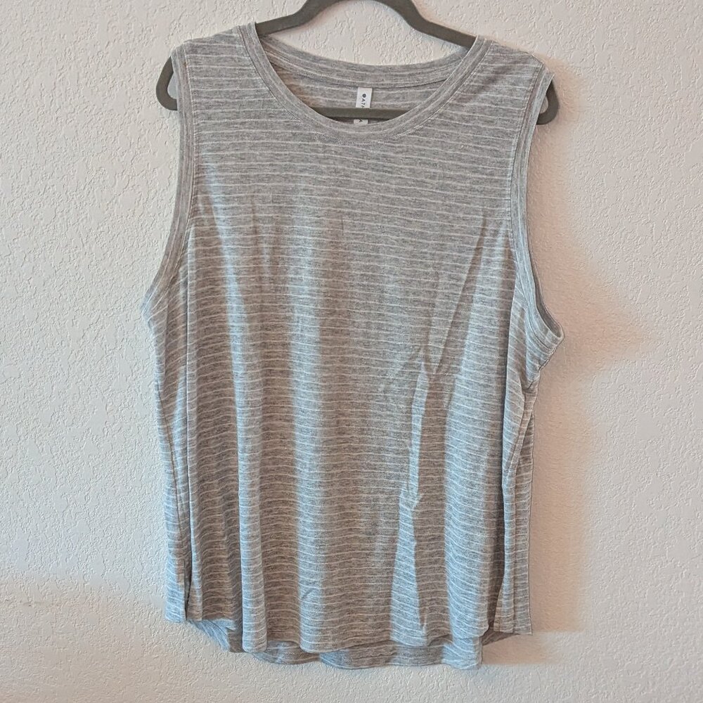 Athleta Gray and white striped tank